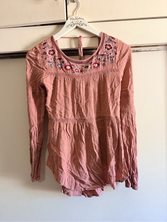 Knox Rose Tops - Knox Rose Women’s Embroidered Pink Peasant Top Size XS
